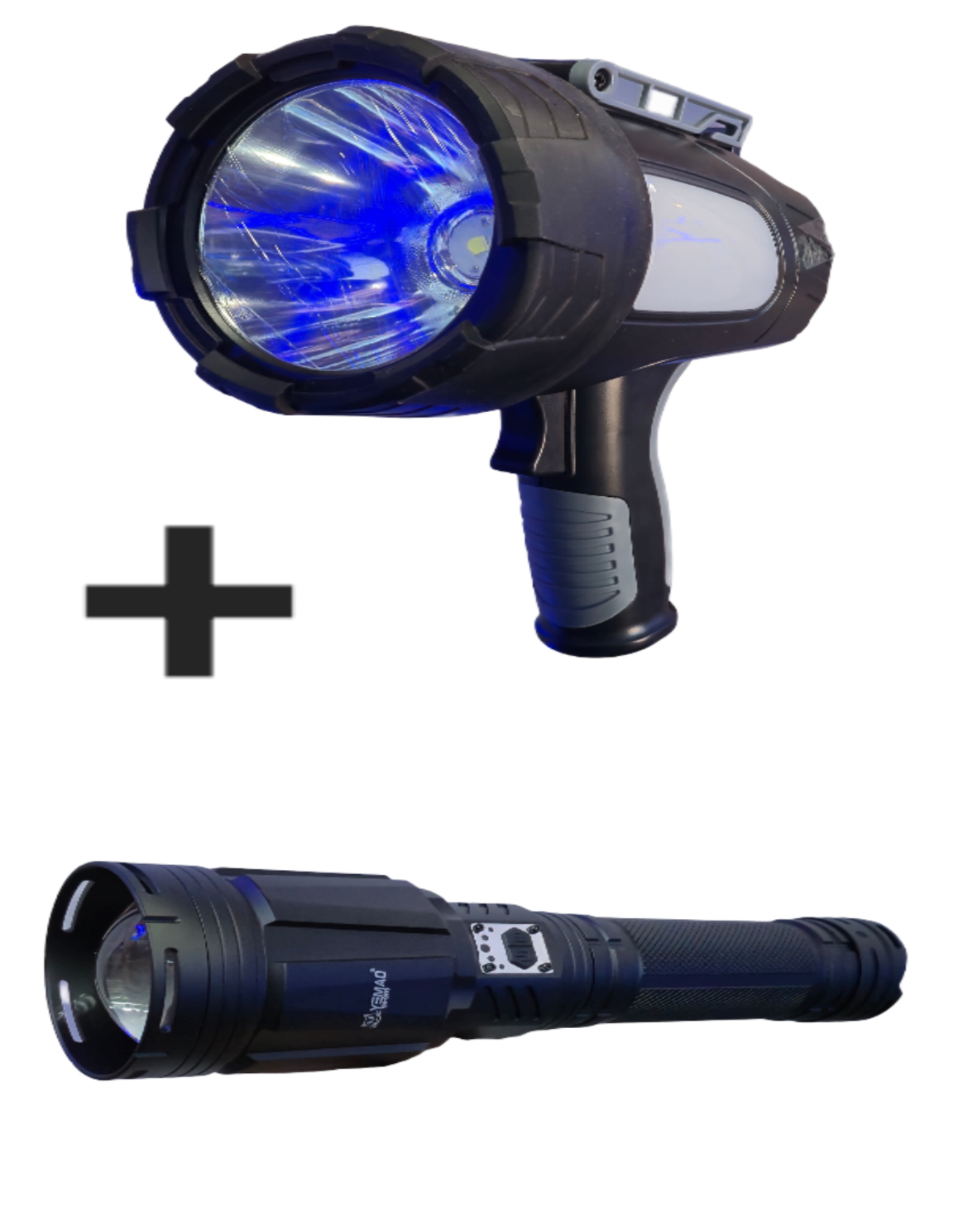 (30000 LUMENS)LAZER LED FLASHLIGHT+ FREE VIKARO 100W SEARCHLIGHT