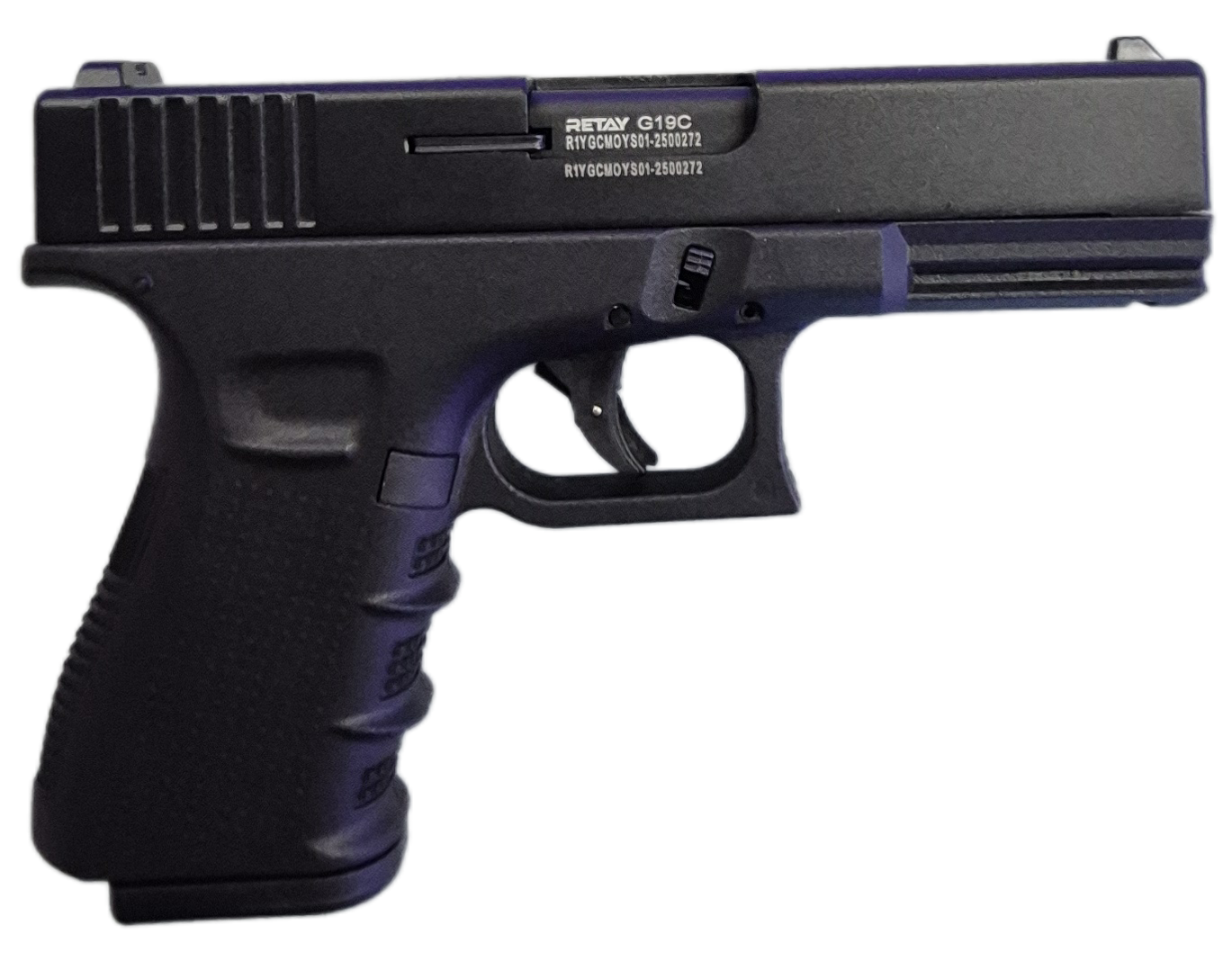 GLOCK RETA G19c CAL.9MM P.A.K PACKAGE (INCLUDES 50-BLANKS, 10-PEPPERS AND A HOLSTER)