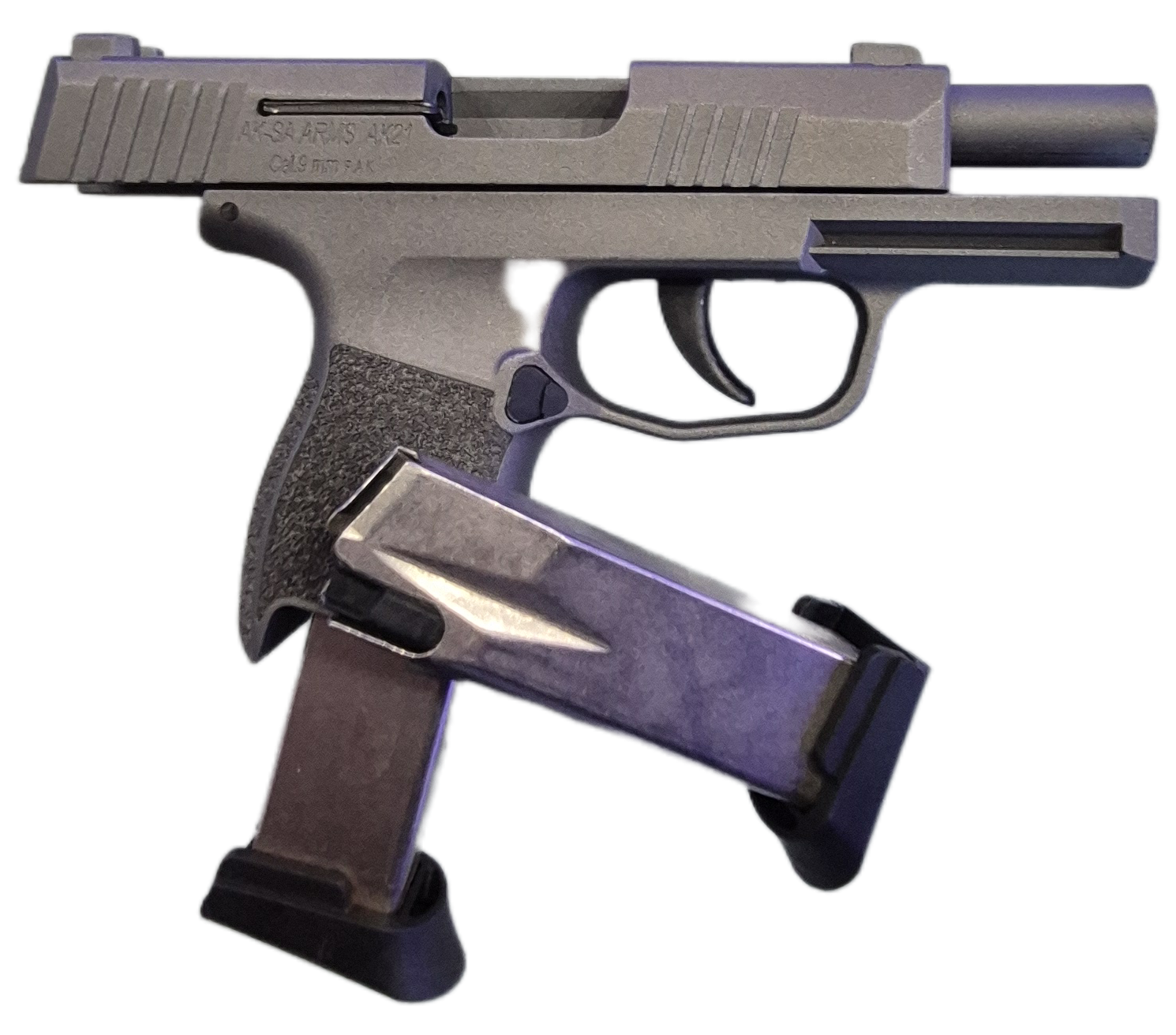 LIMITED EDITION 9MM(BULLET-SILVER) PACKAGE SPECIAL (INCLUDES 50-BLANKS,10-PEPPERS, AND A HOLSTER)